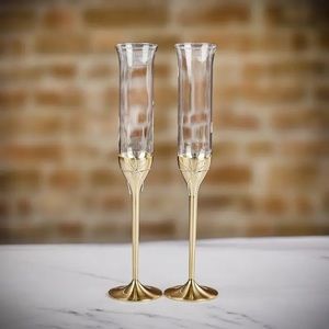 NIB Vera Wang Love Knots collection gold toasting flutes set of 2